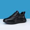 2025 Spring/Autumn Men's Black Casual Soft Leather Sneakers