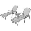 vidaXL Sun Loungers 2 Pcs. with Table Steel Anthracite