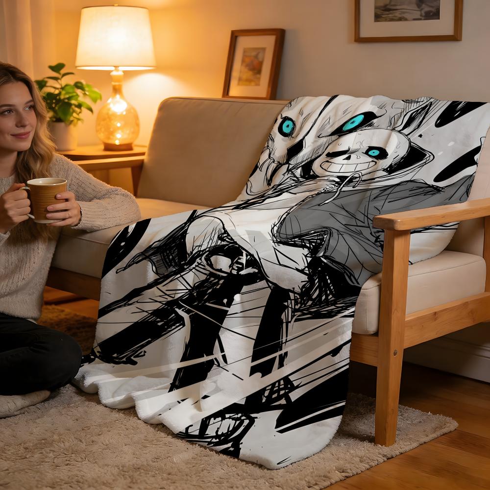 Throw High-Density Short Plush Blanket For Sofa Nap Air-Conditioned Room Soft Skin-Friendly Undertale