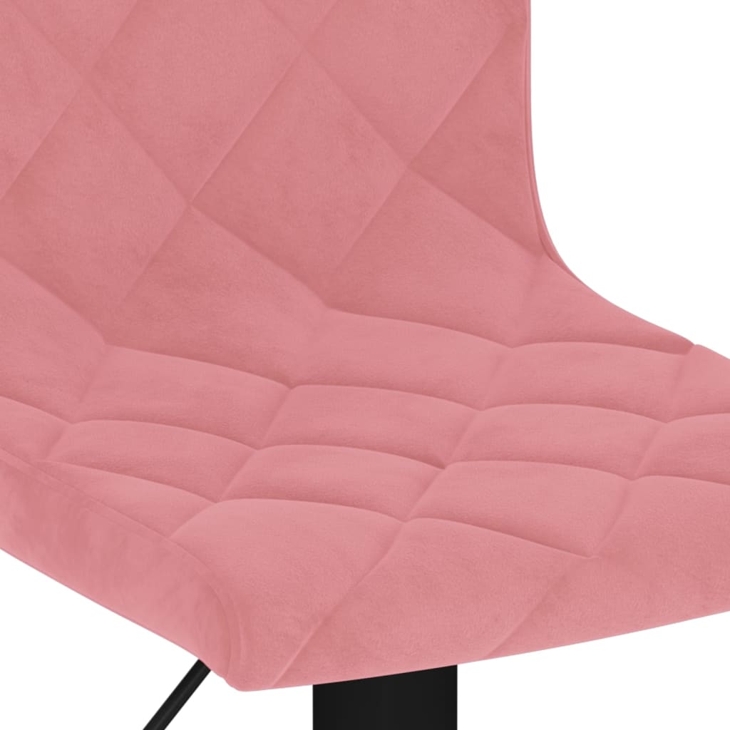 Bar Stool Set of 2 Pink Velvet