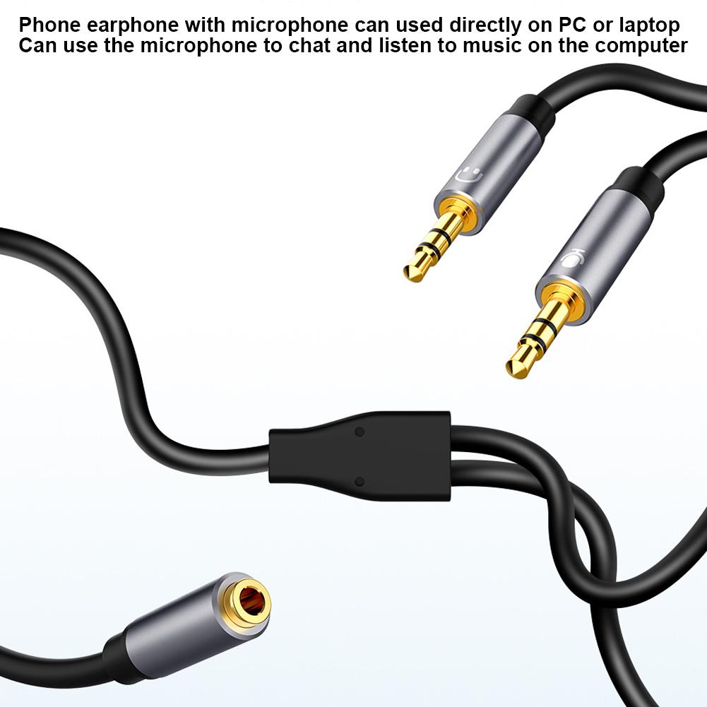 3.5 One Female to Two Male 2 In 1   Cable TV Amplifier Sound Car Connecting Wire