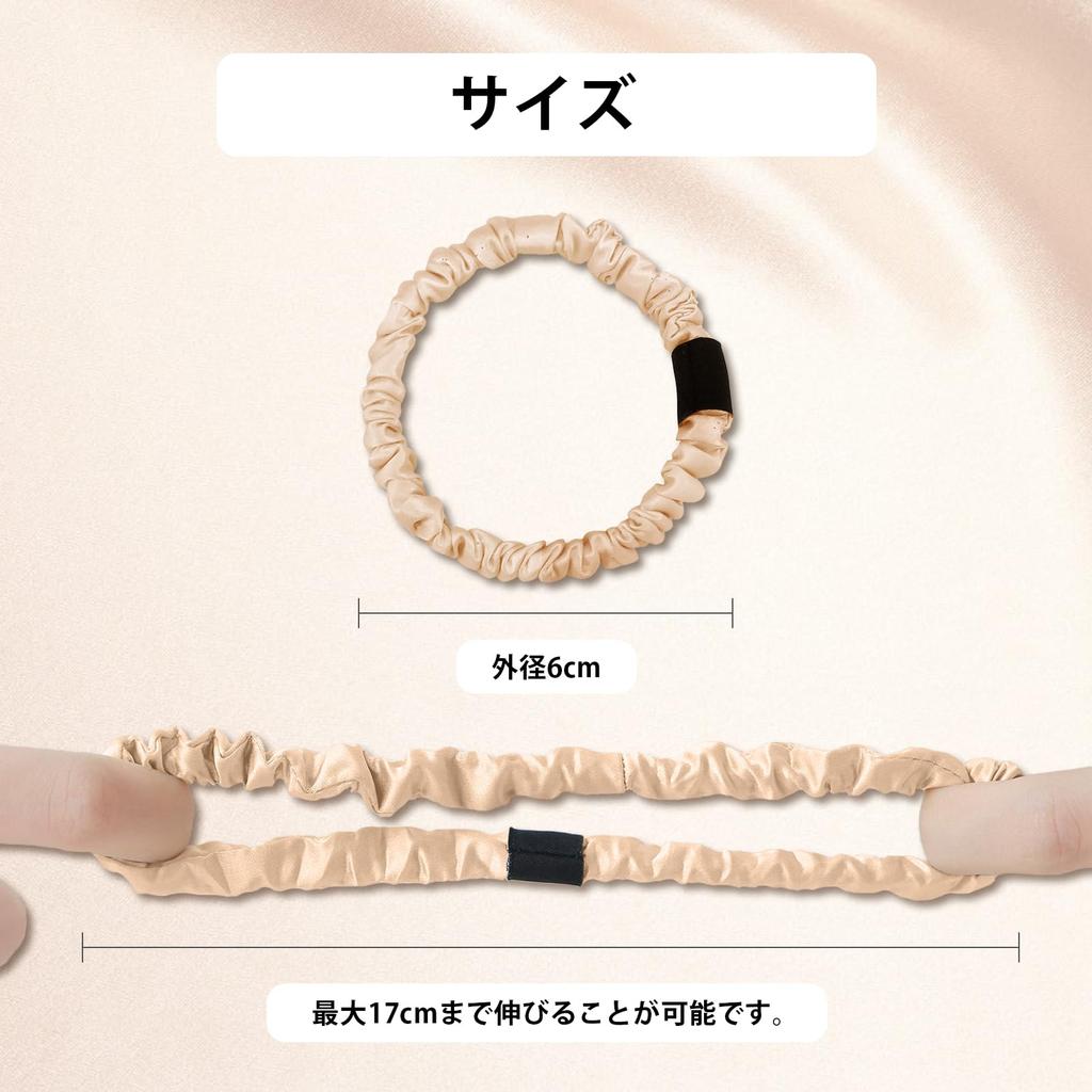 Hair Highest Grade OEKO For Gentle on Set of 5 6cm Outer [THXSILK] Ties, Scrunchies, 100% Silk, 6A, Certified, Adults, Hair, Non-Stick, Anti-Static,