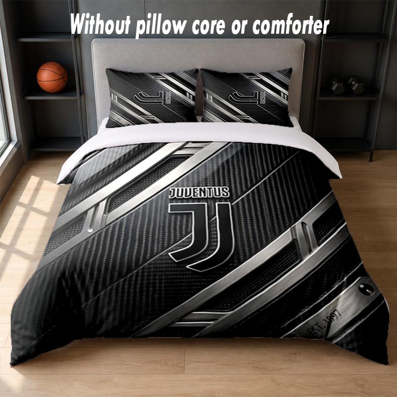 Set Biancheria da Letto Juventus FC Design 1 Copripiumino + 2 Federe Morbido Traspirante Biancheria da Letto per la Casa