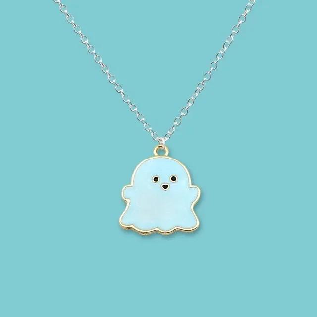 Best Friend Cute Cartoon Devil Ghost Friendship Couple Pendant Necklaces Fashion Men Women Necklaces Kids Halloween Jewelry Gift