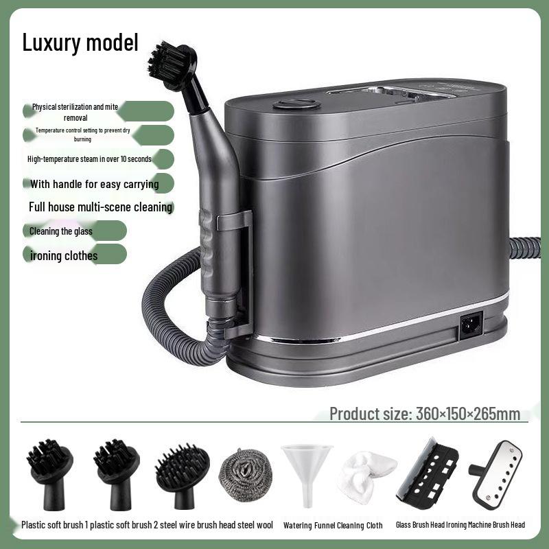 

High-Temperature Steam Cleaner: Range Hood Degreaser, Clothes & Sofa Ironing Machine Export US 110V Neutral English Packaging сірий колір