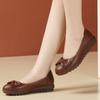 Tendon Bottom Mother Shoes Soft Leather Soft Bottom Comfortable Middle-Aged And Elderly Women'S Leather Shoes Flat Peas Single
