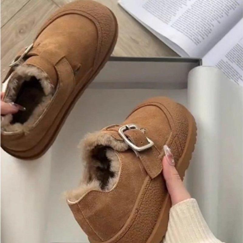 Thick-soled Women's Velvet Thickened Snow Boots New Winter Non-slip Women's Shoes Fluffy Shoes Casual Cotton Shoes