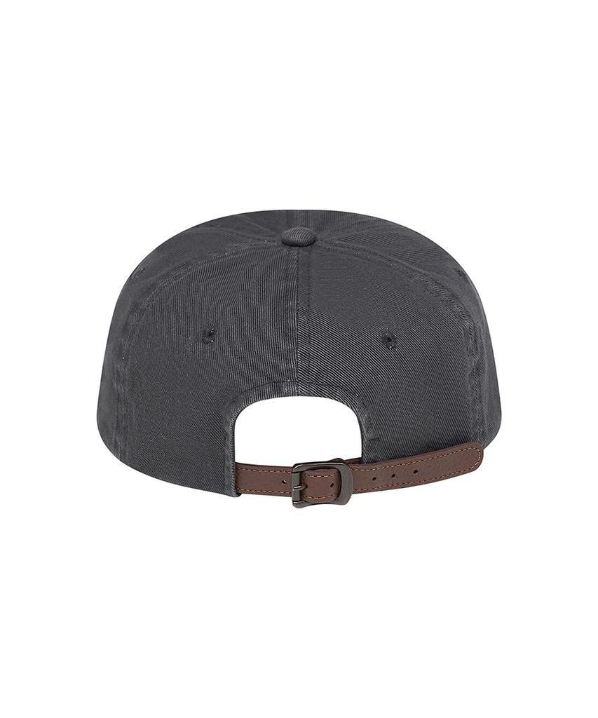 Lotaib Pigment Applique Twill Ball Cap - Charcoal