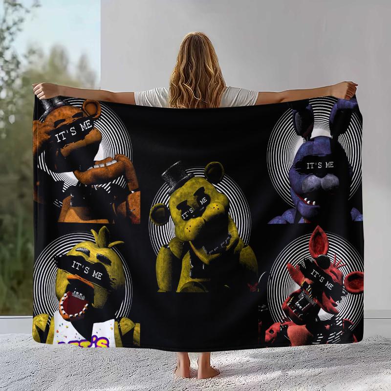 Coperta in Flanella Horror Freddy F-FNAF Games, Coperta in Peluche Calda Ultra Morbida per Casa Camera da Letto Letto Divano Ufficio Campeggio Picnic