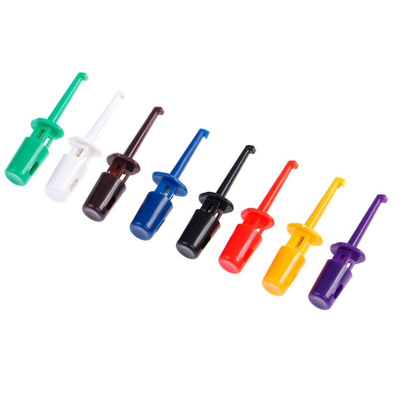 Mini 12Pcs Single Test Hook Clip Test Probe For Electronic Testing IC Grabber Large Round Crocodile Clip Hook Test Clip