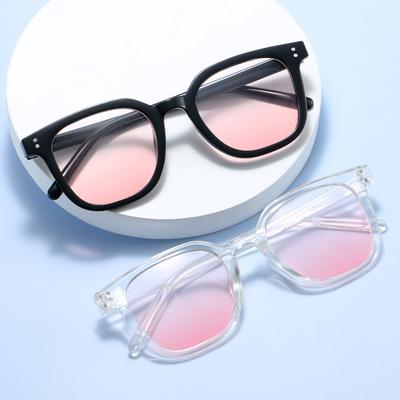 Nuovi occhiali da sole tinta blush sbiancante montatura grande sottile alta qualità versione coreana occhiali da ragazza carina