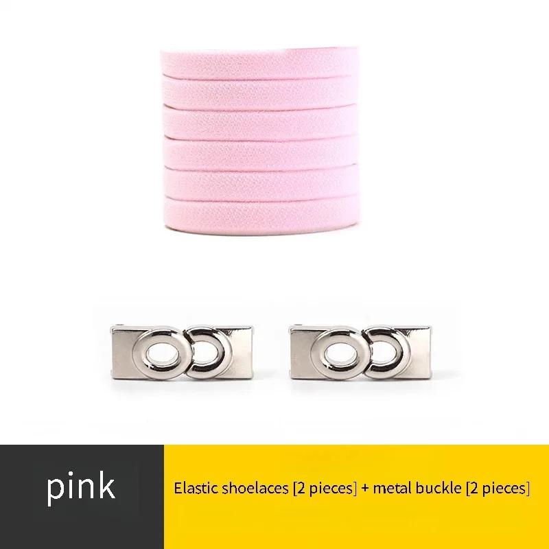 New Lock Shoelaces Without Ties Elastic Laces Sneakers Kids Adult No Tie Shoe laces 8MM Wide Flat Shoelace for Rubber Bands