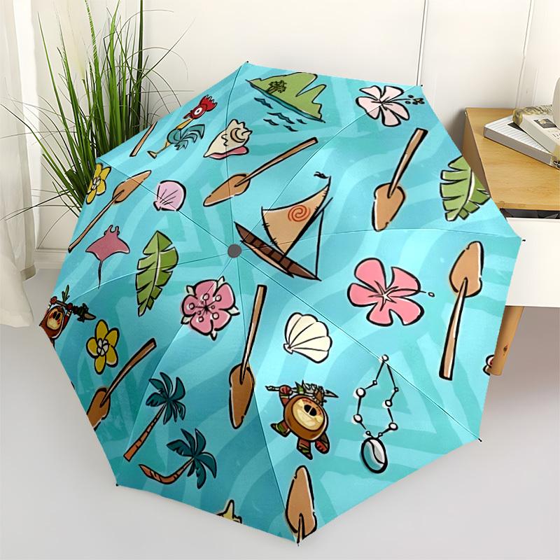 

1pc Tropical Island Open/Close Folding Umbrella, All- Portable Umbrella for & Men, Stylish Accessory (Holiday Gift) 8-Rib yy251213116