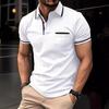 Pocket Splicing Polo Men's Casual Shirt