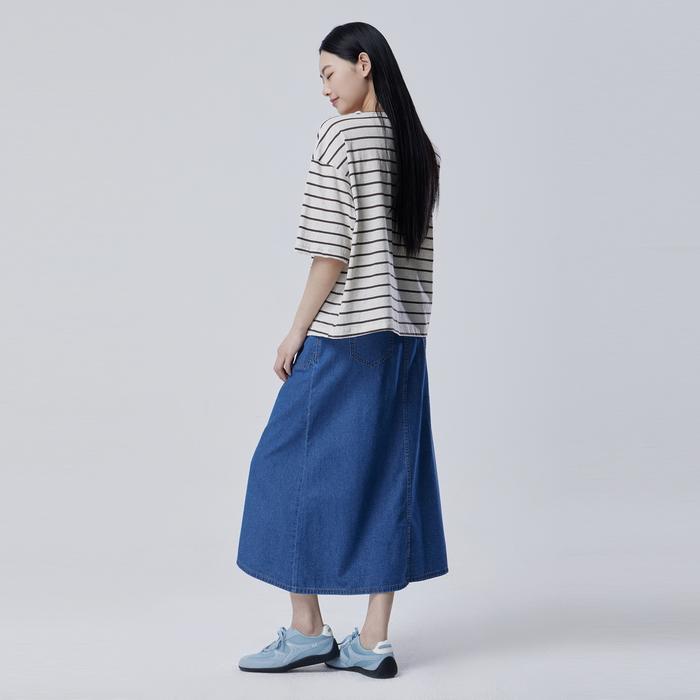 Benetong Printed Striped Short Sleeve T-Shirt_Bats99631Br