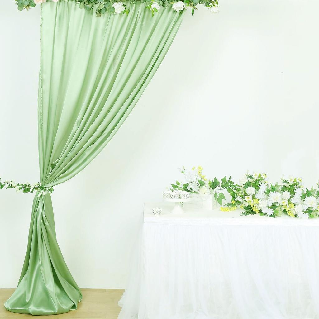 Goldener Satinvorhang 1 Paneel Knitterfreier Drapierung Foto-Hintergrund mit Stangentasche für Hochzeit Geburtstag Babyparty Party-Hintergrund Drapierung