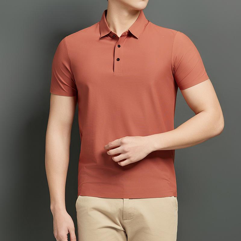 

Cross Summer Ice Silk Polo Shirt for Couples - M-8XL, Loose Fit, Short Sleeve T-Shirt for Middle-Aged and Young Adults XL