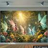 2D Verzauberter Wald Fee Kulisse Blumige Sonnenlicht Party Foto Booth Banner