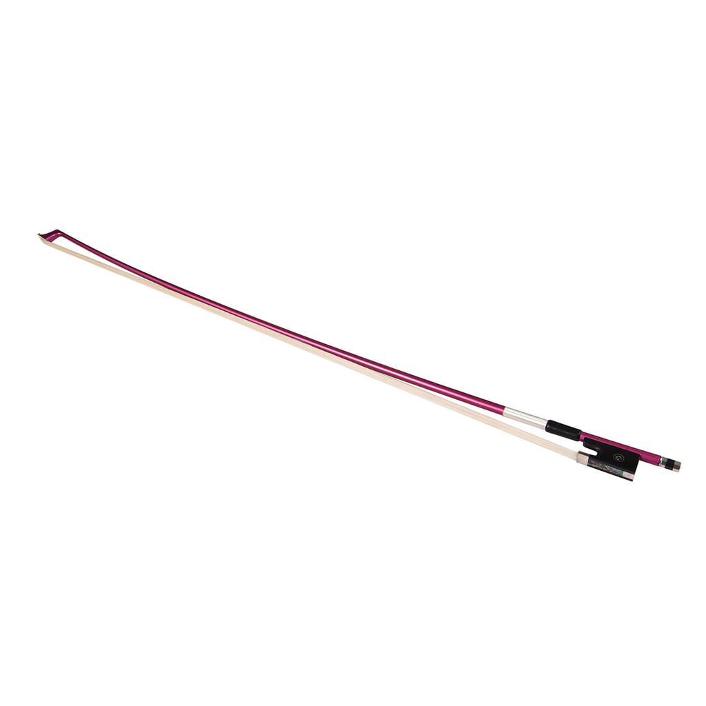 4 4 Violin Fiddle Bow Carbon Fiber Round Stick Ebony Frog White Horsehair Well Balanced Violin Bow