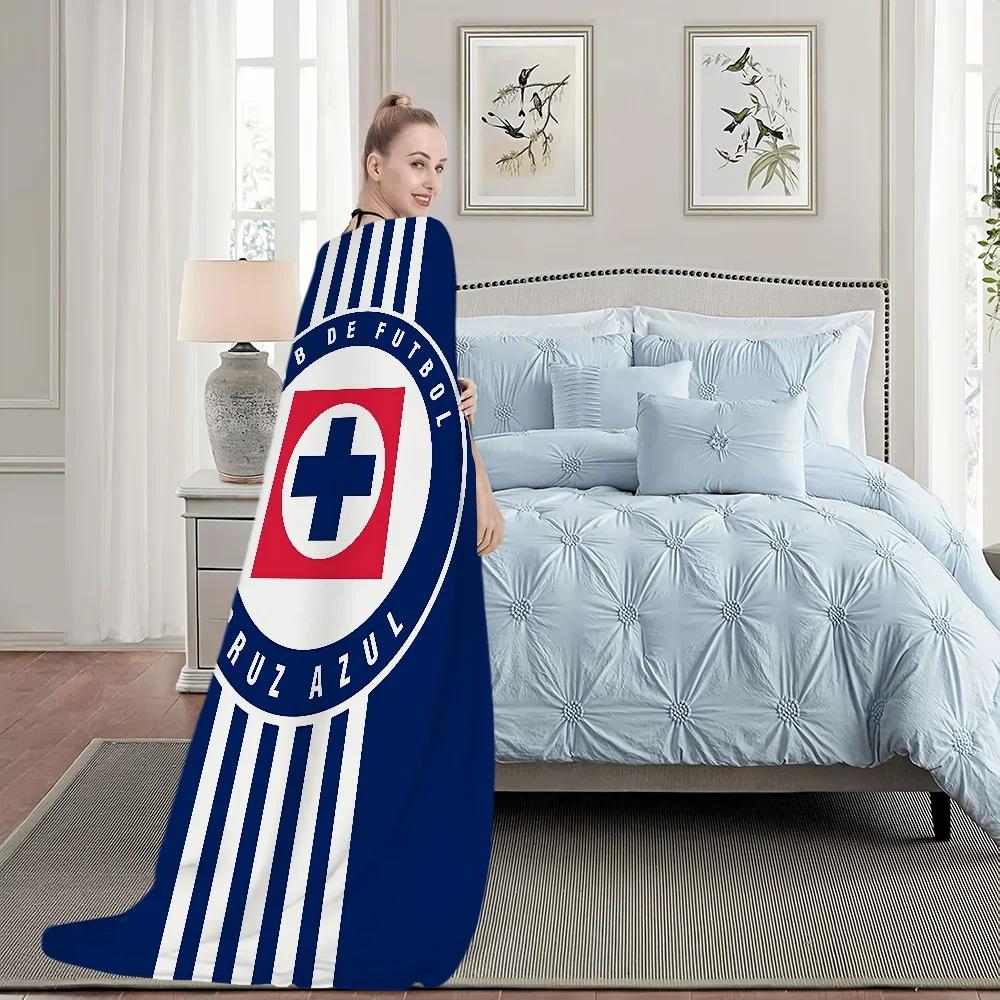 C-Cruz Azul F-Fútbol Club Fußballdecke Decke für Couch Sofa Reisen Zuhause Wandern Picknick Bett Bettwäsche Flanelldecke Geschenk