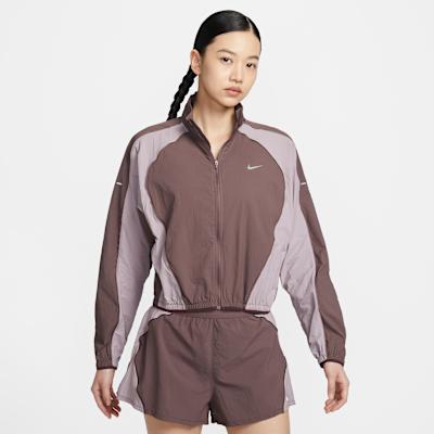 Nike Running Jackets Women s Light Purple Ore Stand Collar Moderate Ot L