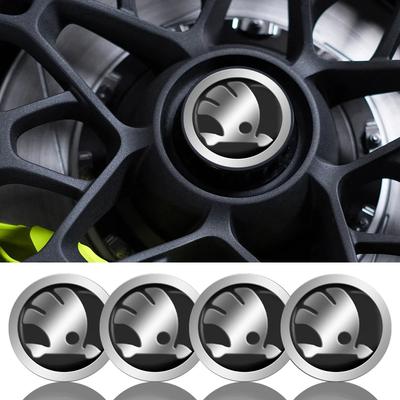 4pcs 56mm Car Wheel Center Hub Caps Cover Rim Sticker Badge Emblem For Octavia Fabia Kamiq Kapoq Kodiaq Rapid SCALA Superb