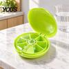 Weekly Medication Container Portable Pill Organizer, 7 Compartments Rotating Organizer Case, Moisture-Proof Dispenser for Daily Vitamin And