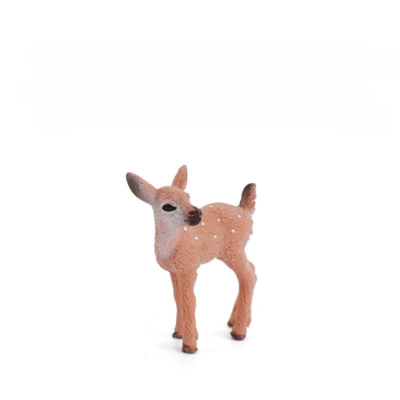 

1Pcs Lifelike Christmas Reindeer Plaything Figures Small White-Tailed Deer Animal Model Sculpture Simulation Decorative Plaything Home Craft