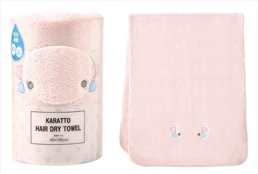 

Livheart Hair Drying Towel, Sleepy, Absorbent, Dry Towel, Axolotl Design (Approx. 100cm), Soft, Easy-Drying, 78282-23