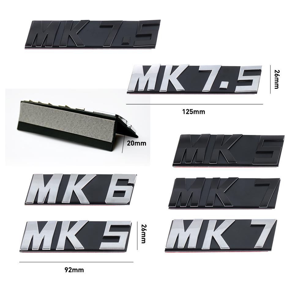 AABKY1 1pc 3D Metal MK5 MK6 MK7 MK7.5 Badge Emblem Car Sticker Front Grille Decor Decals For Volkswagen VW Jetta Touran POLO Golf 5 6 7