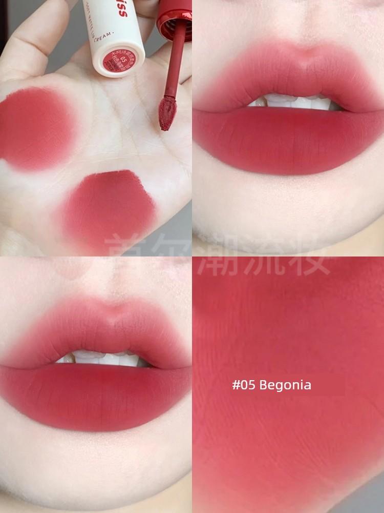 Lipstick Moko Shili Lip Mud V15 Smoke Pink Plum Lip Glaze Gray Pink Affordable Student Edition Authentic Official Flagship Store