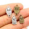 30pcs 15x8mm 19x10mm Antique Silver Plated Bronze Owl Handmade Charms Pendant DIY Jewelry Findings for bracelet necklace