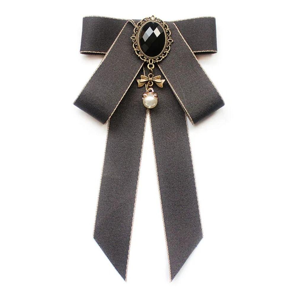 Luxulry Alloy Bow Tie Jewelry Accessories Rhinestone Crystal Rhinestone Bowtie Neck Decoration Bowknot Brooches
