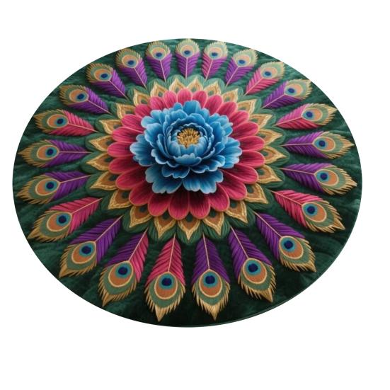 Peacock Indoor Door Mat Non Slip Front Door Mat Peacock Animal Feathers Floor Area Rug for Entryway Living Room Bathroom