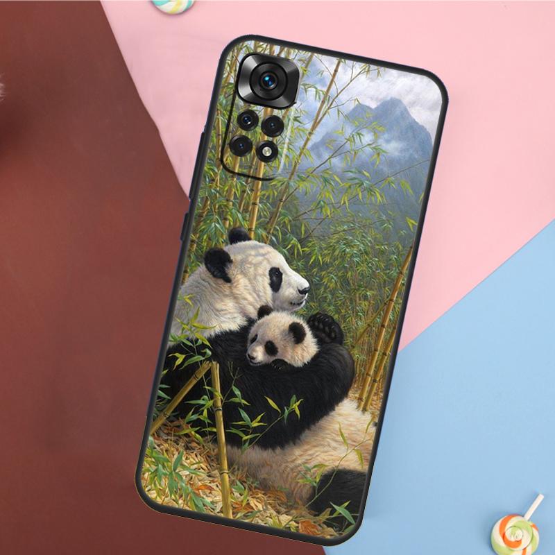Cartoon Cute Panda Bear Cover For Xiaomi Redmi Note 13 14 Pro 12 11 9 10 9S 10S 11S 12S Redmi 14C 10C 12C 13C Case