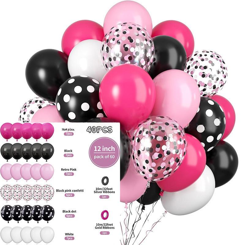 Neues Jahr Matt Glitzer Metallisch Latex Ballon Set für Dekorative Foto Atmosphäre