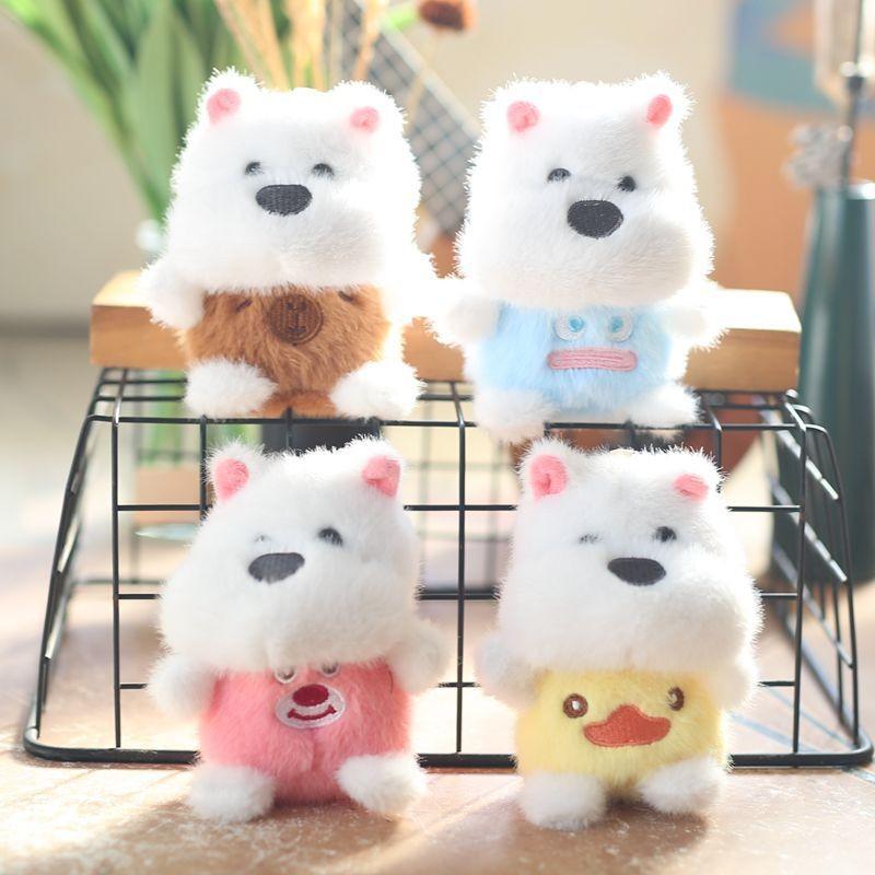 Plush Soft Adorable Samoyed Dog Pendant Keychain Perfect For Bags And Keyrings