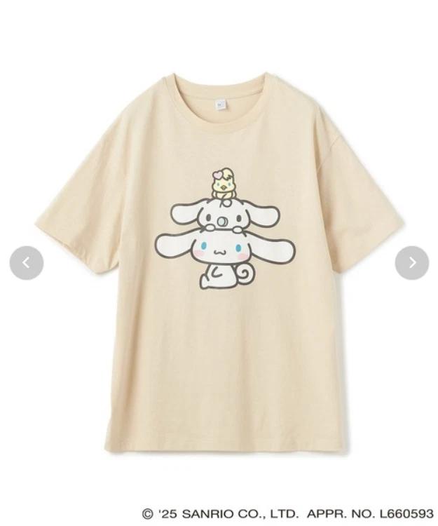 Sanrio Characters Cinnamoroll Print Short Sleeve TShirt Beige Jp Ltd Original