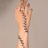 Simple Leaf Cubic Zircon Hand Palm Bracelet Rhinestones Bridal Wedding Bangle  Daily Wear
