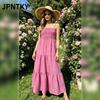 JPNTKY Women's Fashion Summer Spring Solid Color Print Sleeveless Casual Dresses