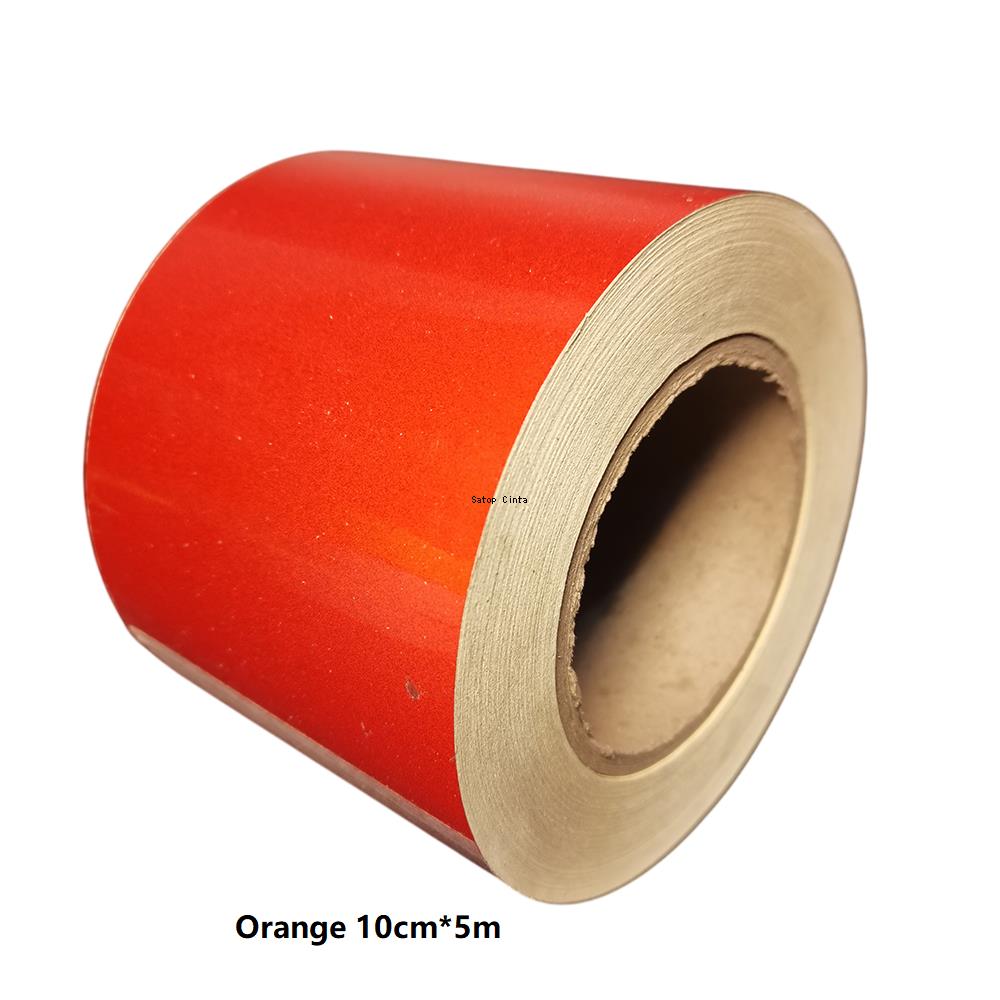 

10 см*5 м рекламная светоотражающая лента белого, красного, желтого, оранжевого цвета с сильным отражением водонепроницаемая отражающая наклейка для автомобиля грузовика оранжевый