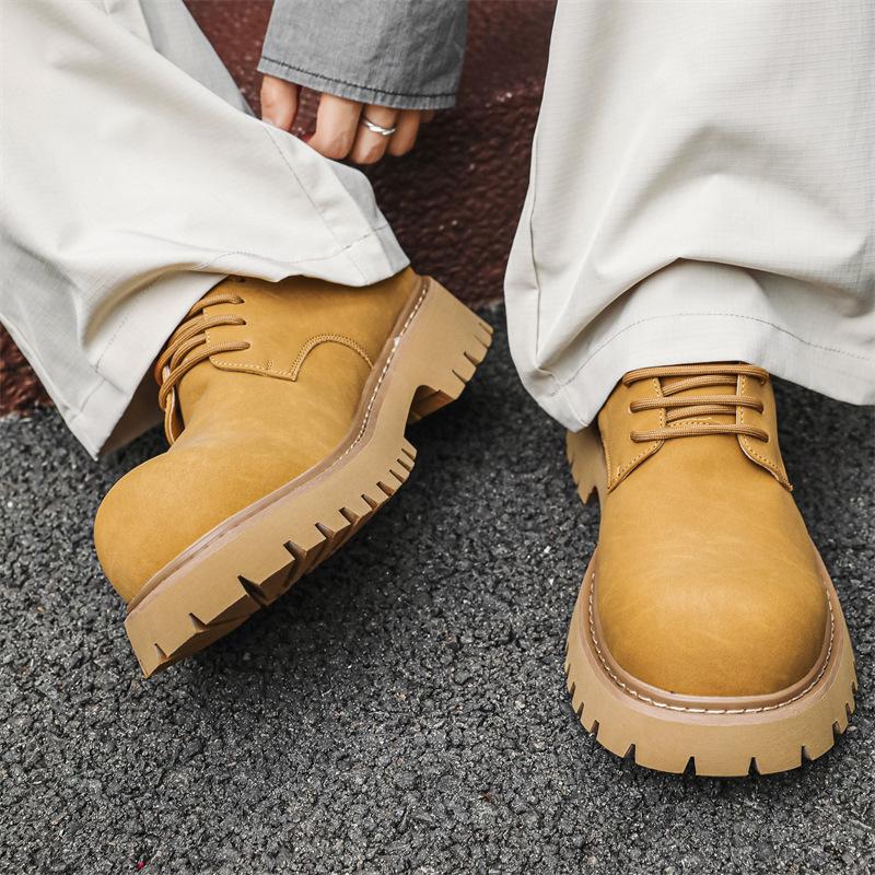 Werkzeugschuhe Herren Frühling neue amerikanische britische Low-Top Martinsschuhe Herren vielseitige Freizeitschuhe Rhabarberschuhe 1035-J