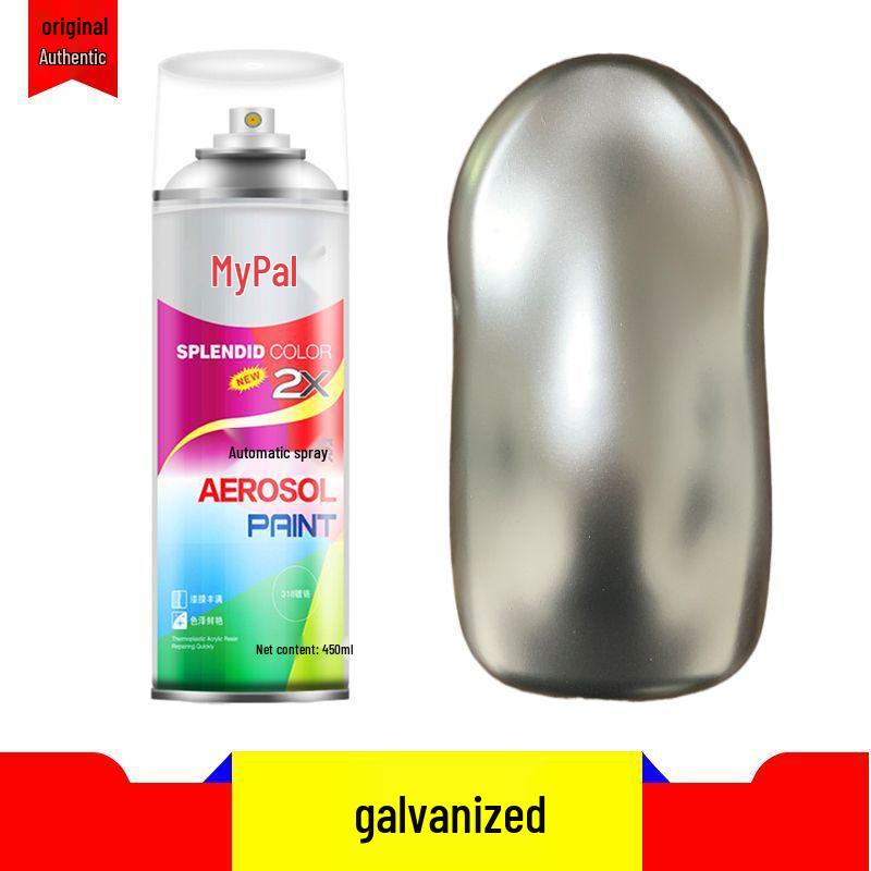 Chrome Self-Spray Stainless Steel & Rust-Proof Paint for Electroplated Metals, Galvanized Surfaces in Silver, Black, & White
