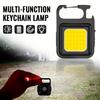 Multifunction COB LED Work Light Keychain USB Rechargeable Flashlight with Bottle Opener Magnetic Base for Camping Emergency Use