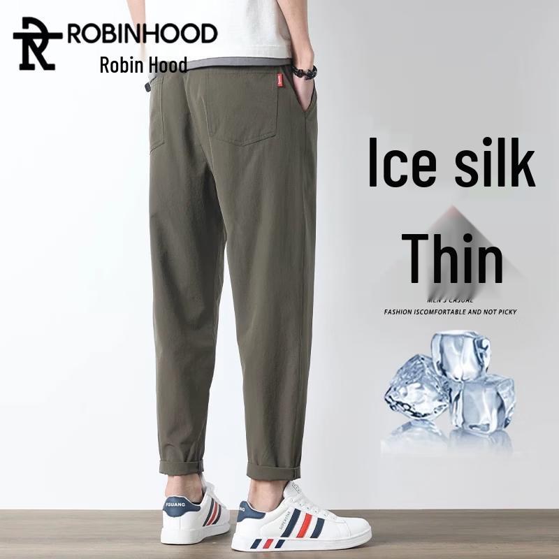 ROBINHOOD Men s Summer Ice Silk Loose Fit Casual Pants M