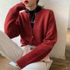 Seasonal Women's Clothing Korean Retro Fashion Base Shirt Loose Casual Short Sweater Knitted Jacket