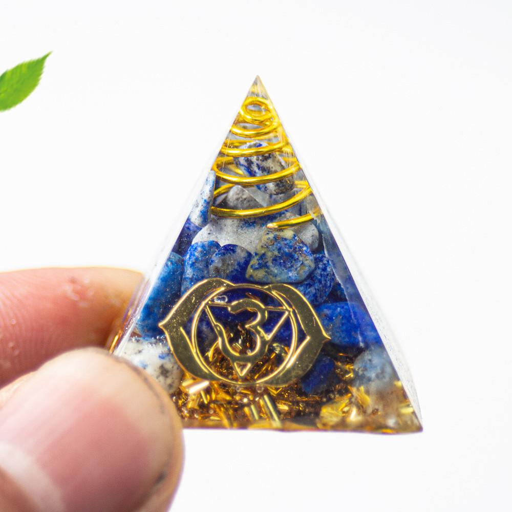Natural Crystal Resin Pyramid Home Office Decor Gift For Mindfulness Enthusiasts