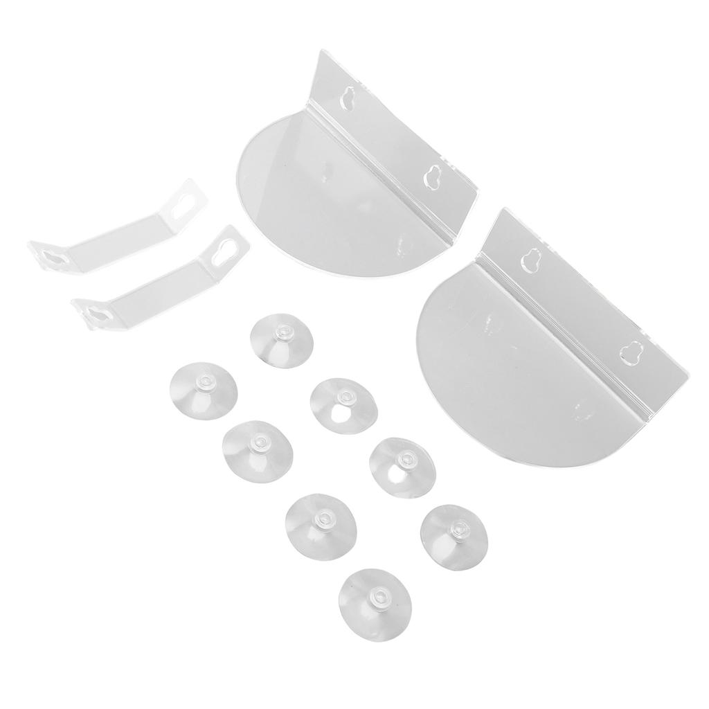 2pcs Acrylic Window Plant Shelves with Suction Cups Support Brackets Semicircular Window Sill Extender for Succulents