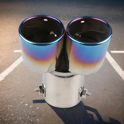 Auto Uitlaatmondstuk RVS Dubbele Uitlaatpijpen Keel Demper Uitlaatsystemen Mondstuk Auto Modificatie Benodigdheden Accessoires