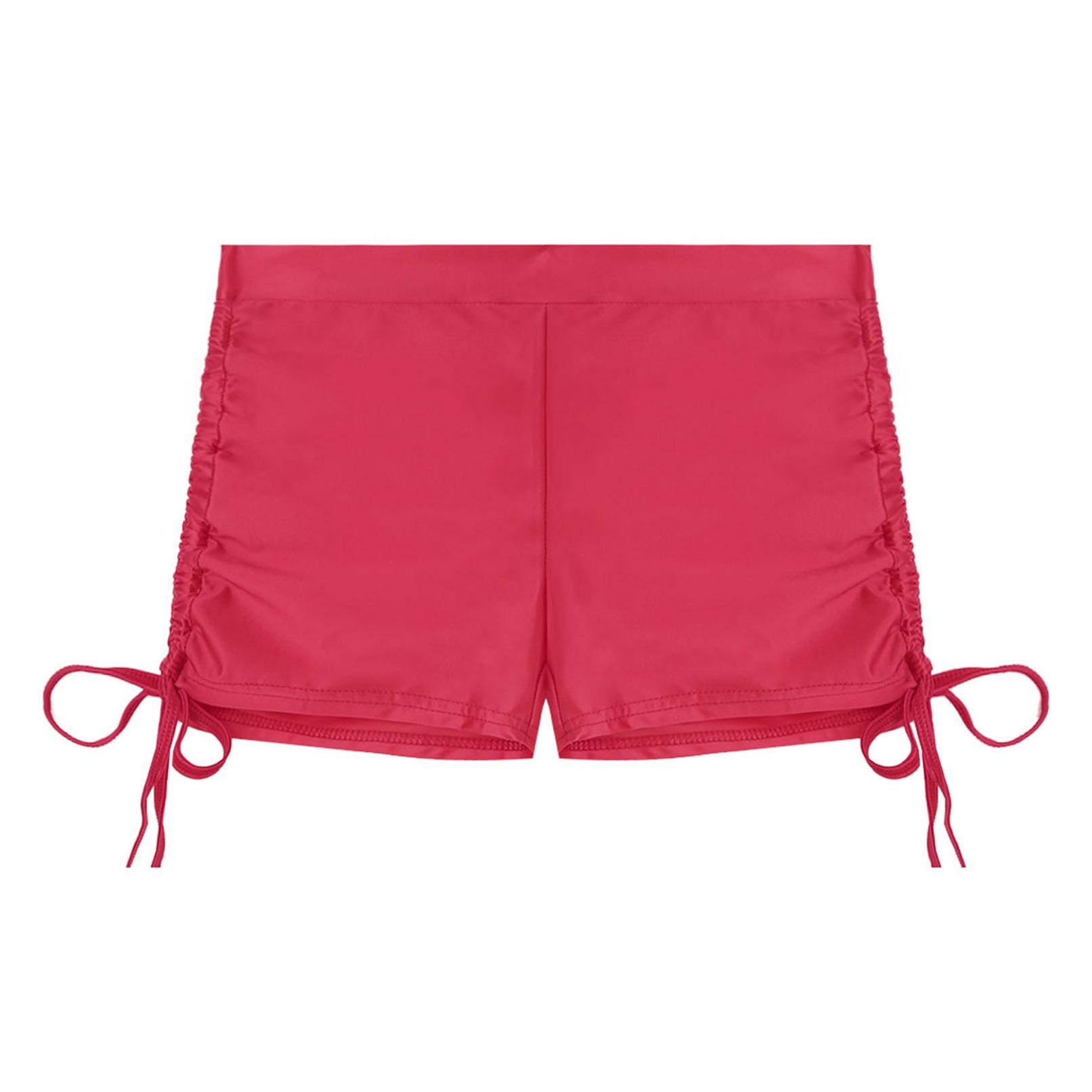 ZumZup Sexy Femmes Mini Short De Yoga En Satin - Short De Sport Été Hot Legging Court Pantalon Collant De Gym Élastique Stretch Fitness Plage Noir Taille FR XXS(Asie S